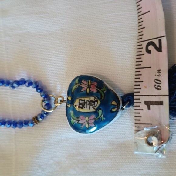 Handmade Vintage Focal Bead/Fringe, Beads, Chain Necklace - Picture 7 of 7